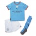 Cheap Manchester City Erling Haaland #9 Home Football Kit Children 2022-23 Short Sleeve (+ pants)